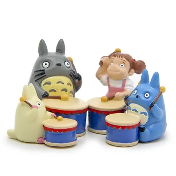Studio Ghibli Anime Totoro Trummimängu Figuriin Laua Ornament Miyazaki HayaoModel Haldjas Aias Sambla Kääbus Käsitöö Decor Tarvik