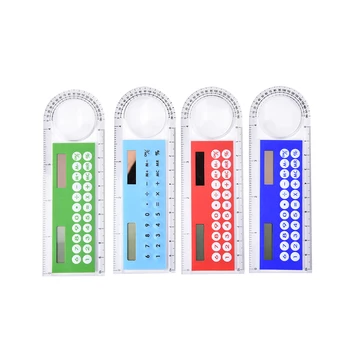 Armas Värviline Mini Portable Päikeseenergia Kalkulaator Loominguline Multifunktsionaalne Õpilane Valitseja Kingitus Juhuslik värv